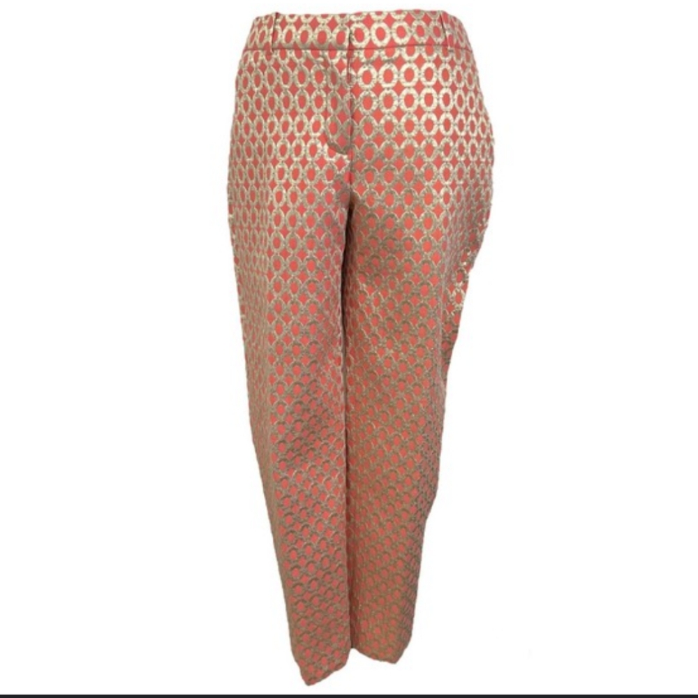 J.Crew Coral and Gold Dress Pants